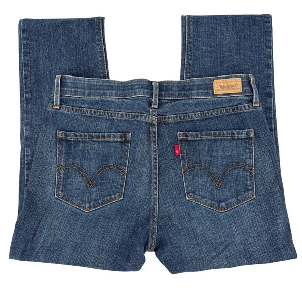 Levi's Straight 525 Jeans Women 29x31 Blue Perfect Waist Mid Rise Minimalist - Image 3
