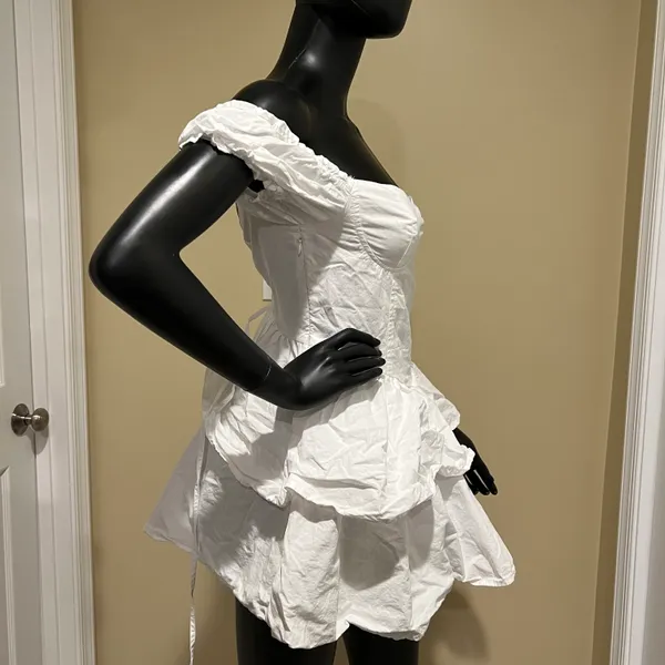 Ruffle Mini Skirt Corset Dress Mini Dress Off Shoulders Dress Slim Dress Summer - Image 5