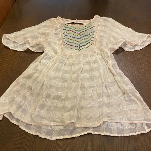 Free People | New Romantics | Rainbow Sheer Flower Bud Embroidered Tunic - Image 5