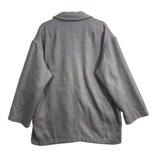 Free People S Oversized‎ Double Breasted Knit Blazer Jacket Gray Minimal Winter - Image 8