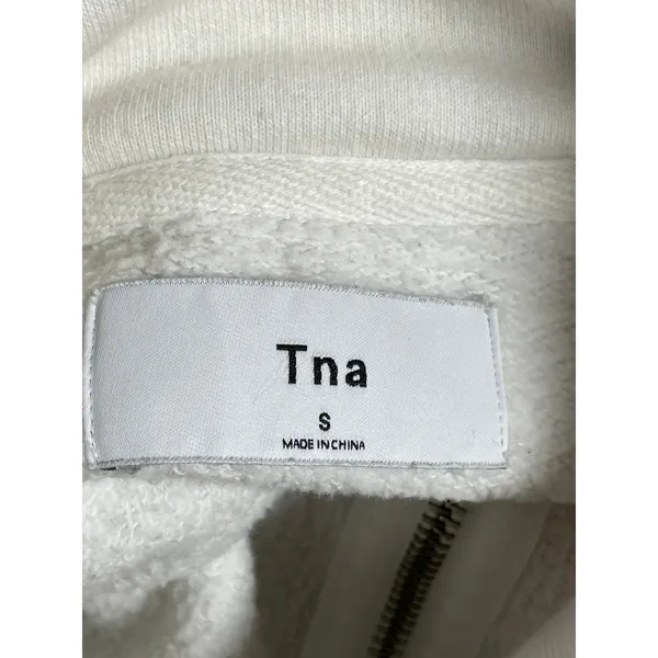 Aritzia TNA Gray White 1/4 Zip Colorblock Long Sleeve Sweater Sweatshirt Top S - Image 5