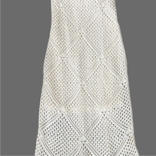 EUC Abercrombie & Fitch Crochet Fringed Dress Cream Size Small - Image 5