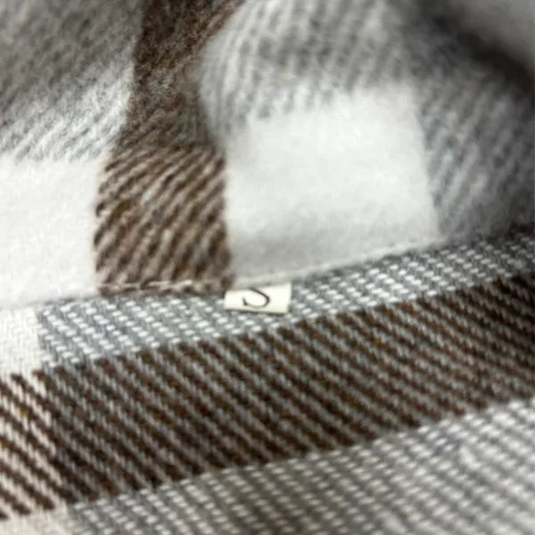 Plaid flannel shacket button down Tan - Image 6