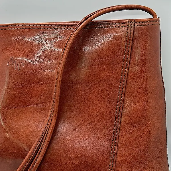 Monsac Original Rich Brown Leather Tote Bag Purse 🌺🌺 - Image 10