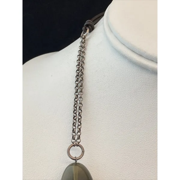Peyote Bird Pearl Leather Stone 2 Strand‎ 925 Sterling Silver 20'' Necklace 60g - Image 5