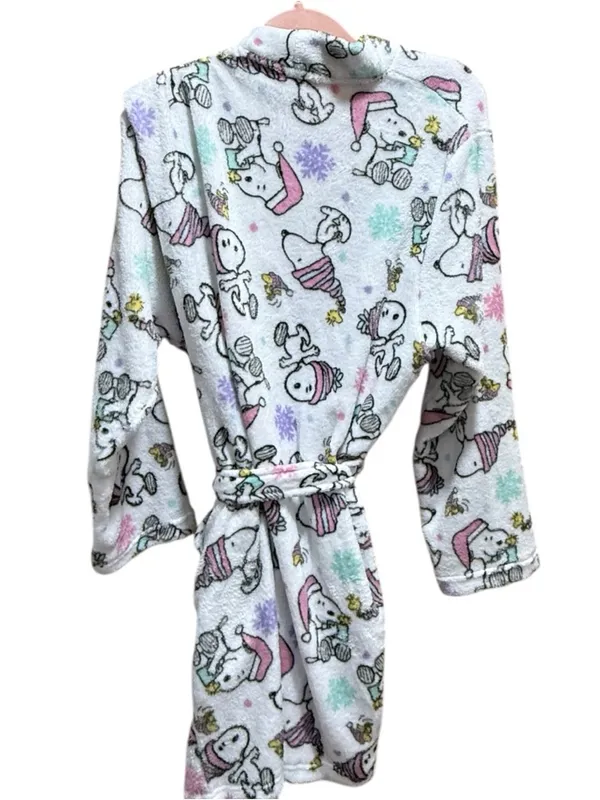 Peanuts Snoopy Holiday Fleece Robe Pink Winter Snoopy Sleepwear 1X NWT - Image 7
