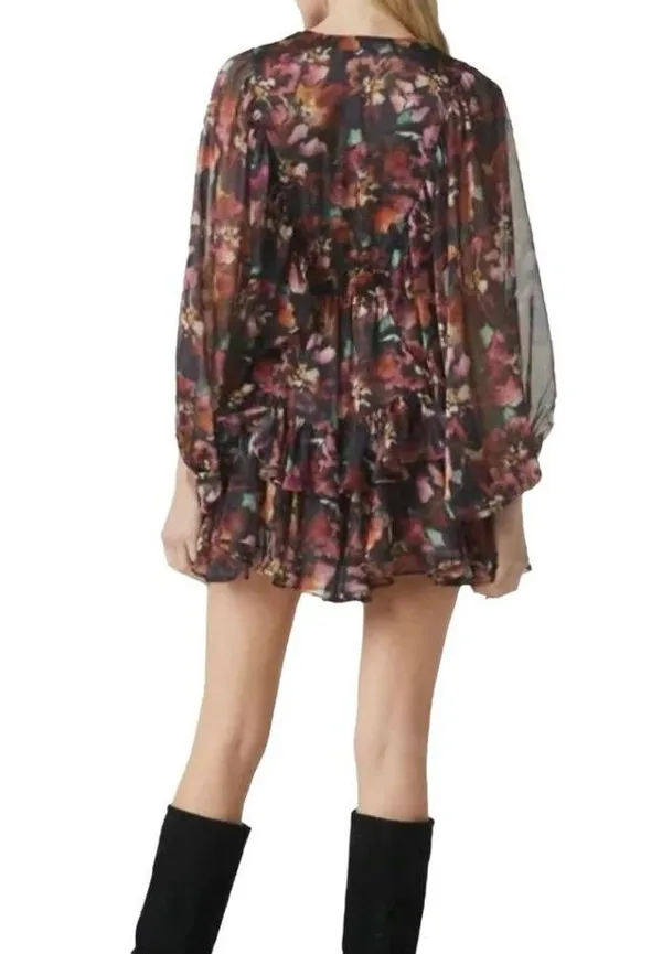 NWT Misa Los Angeles Jolene Libra Fleur Chiffon Mini Dress Size Small - Image 2