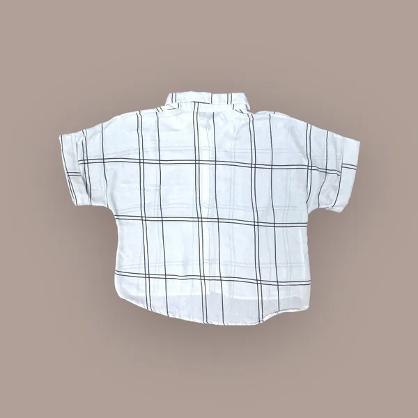 Shein Short Sleeve Small White Plaid Button-up - Image 2