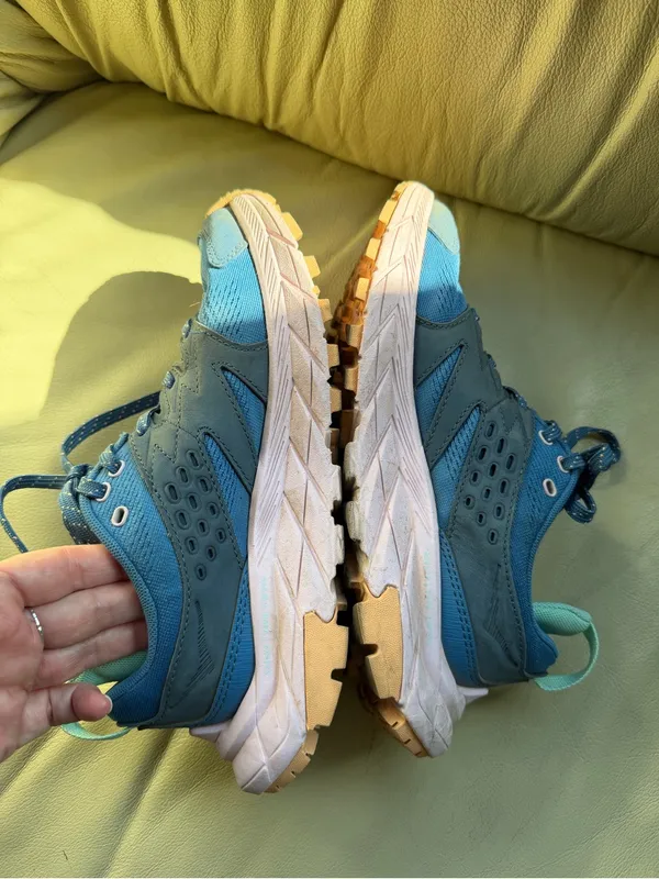 HOKA Anacapa Breeze Low Women’s 6 Blue Pink Trail Hiking Vibram Megagrip Outdoor - Image 7