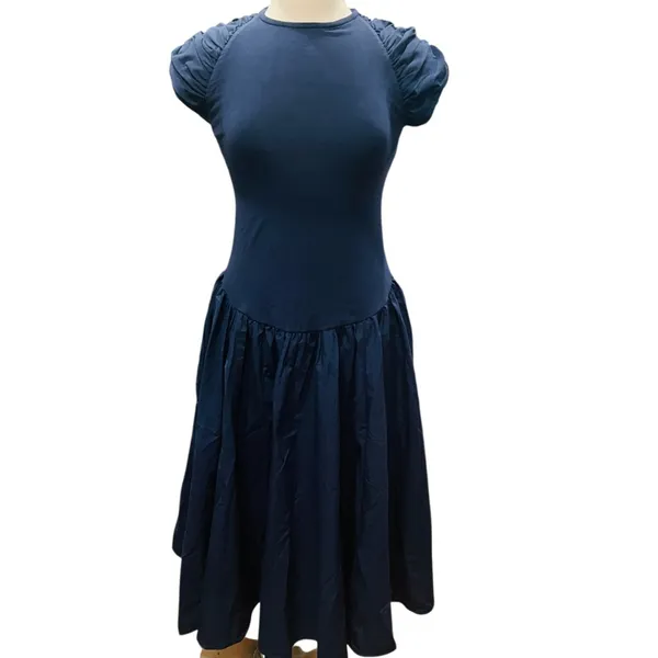 Free People Afternoon Elegance Midi Dress Blue Size Medium NWOT - Image 6