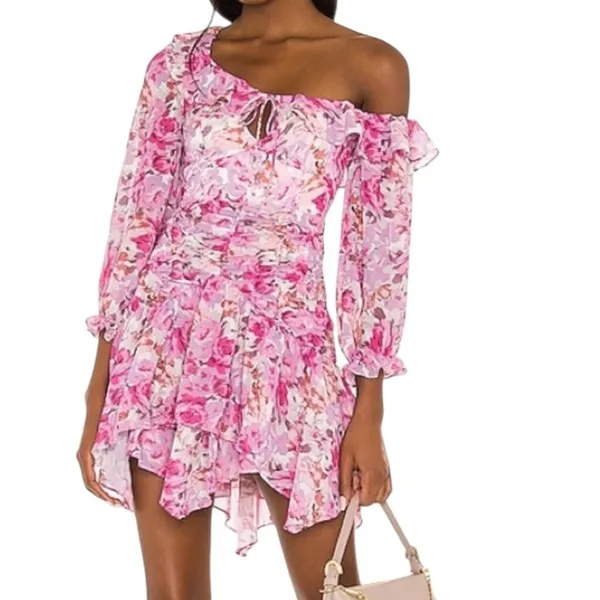 NWT For Love and Lemons Sofia Mini Dress Pink Floral Size XS - Image 5
