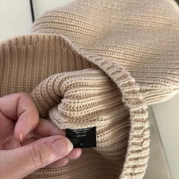 JENNI KAYNE Cotton Fisherman Crewneck Sweater Womens Size 1X Minimalist - Image 4