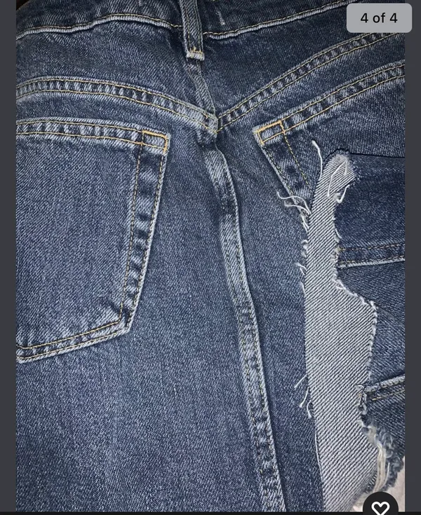 Free People Size 26 Womens Distressed Mini Denim Skirt Color: Harvey BNWTS - Image 5