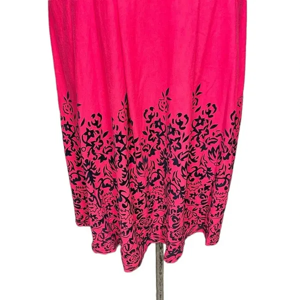 City Chic Red‎ & Black Filigree Print Sleeveless Fit & Flare Dress Plus Size 18 - Image 3