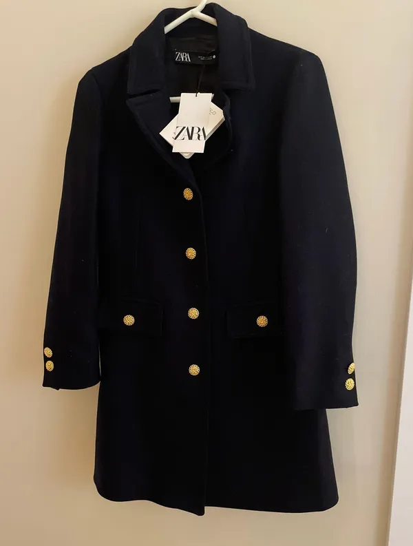 Navy Wool Coat - Image 3
