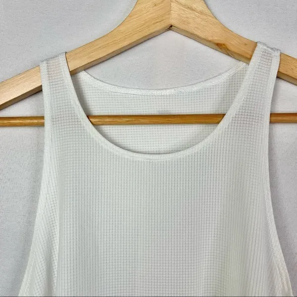Fabletics White High Round Neck Muscle Tank Top‎ S - Image 3