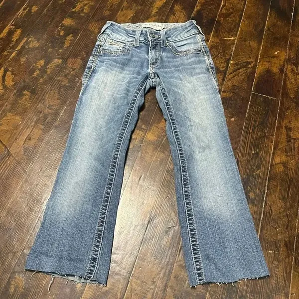 Ariat REAL 25 raw hem western cowboycore boot cut jeans - Image 2