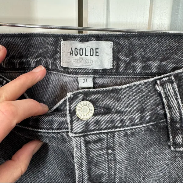 Agolde Wyman Low Rise Vintage Straight‎ Jeans in Paradox black wash size 31 - Image 4