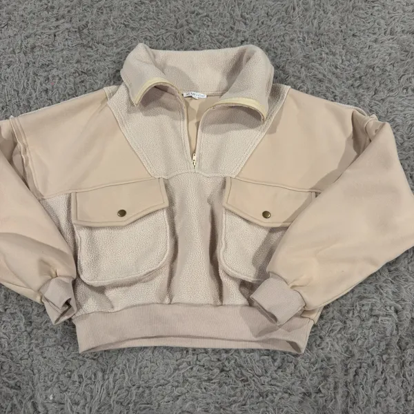 Aemi + Co Tan Oversized Hoodie Sweatshirt - Image 2