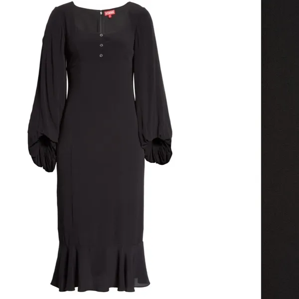 STAUD Lara Balloon Sleeve Midi Dress New with Tags‎ Size 8 - Image 3