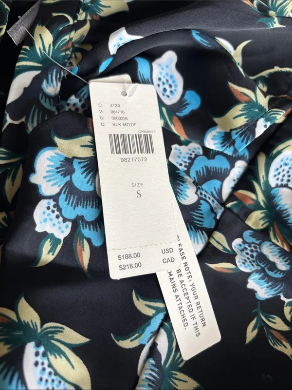 Anthropologie Black Floral Sweetheart Neckline Dress- NWT - Image 4
