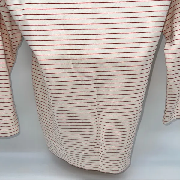 Lacoste Cream and Red Striped Top - Image 8