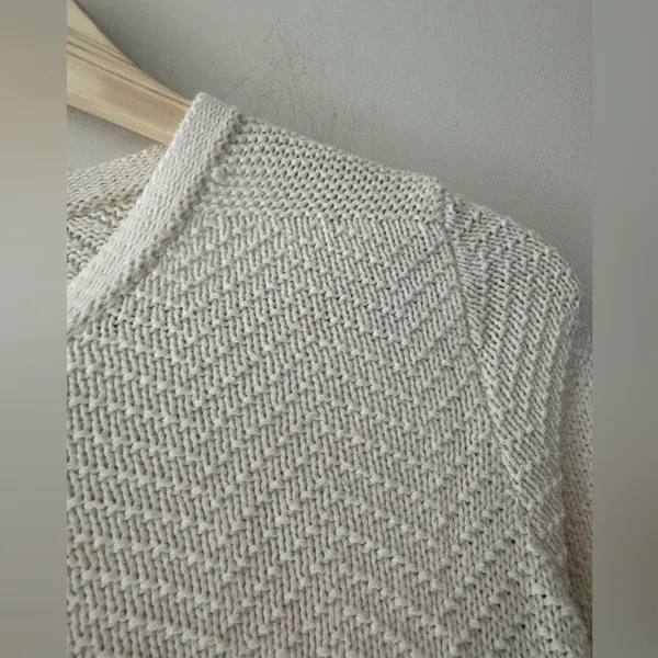 Old Navy‎ Cream Relaxed Textured Crewneck Sweater - Image 4