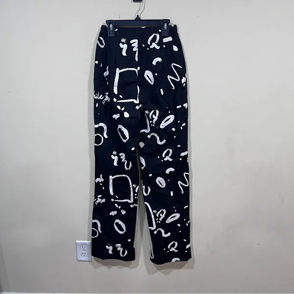 NWT WHITE FOX BOUTIQUE If Only You Knew Pants Black Scribble pants size XS - Image 7
