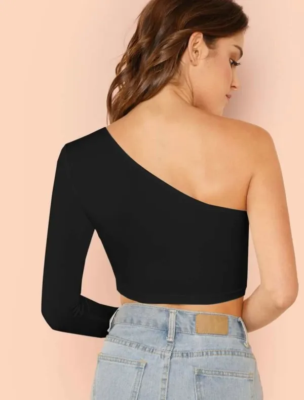 SheIn One Shoulder Crop Top - Image 4