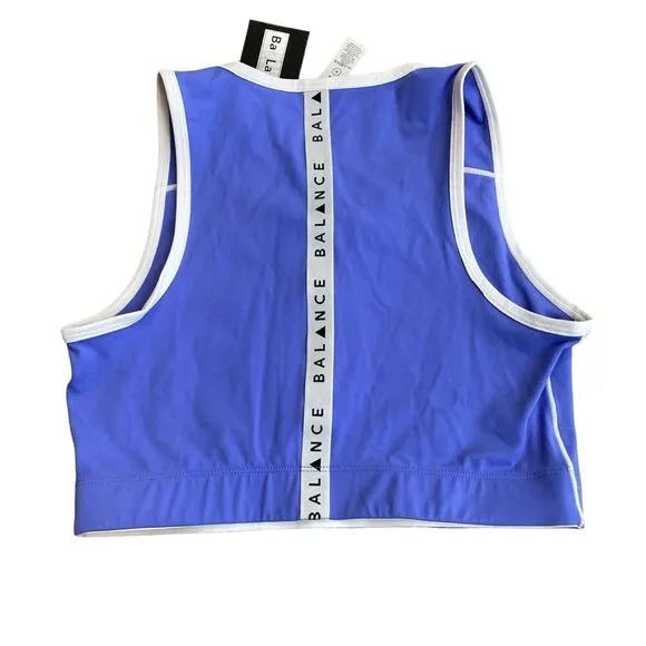 Balance Athletica‎ Vitality Women’s M Isotope Zip Front Crop Top Sports Bra Blue - Image 3