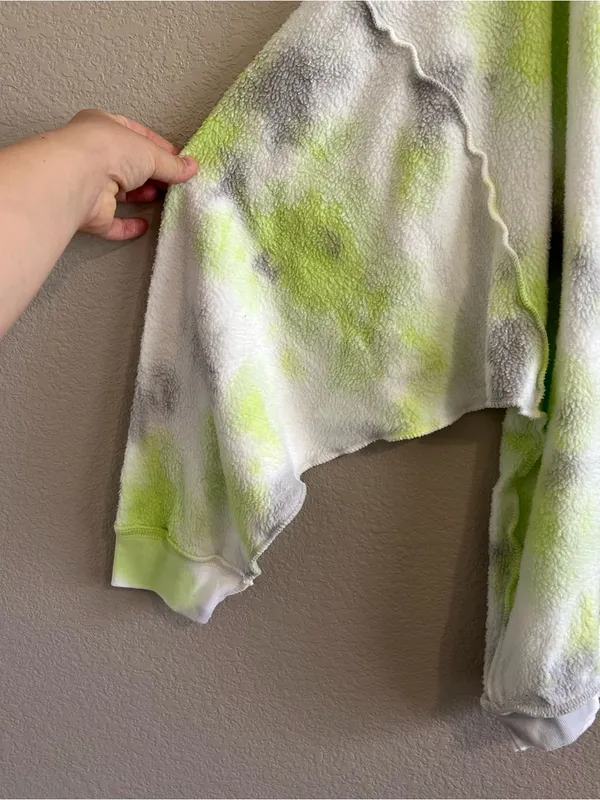 Free People Kelly Washed Citron Green Tie Dye Pullover - Image 5