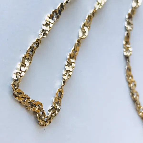 Sterling Silver Gold Tone Twist Chain Necklace, 925 LIRM - Image 3