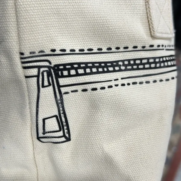Marc Jacobs Cream Canvas Mini-Tote - Image 7