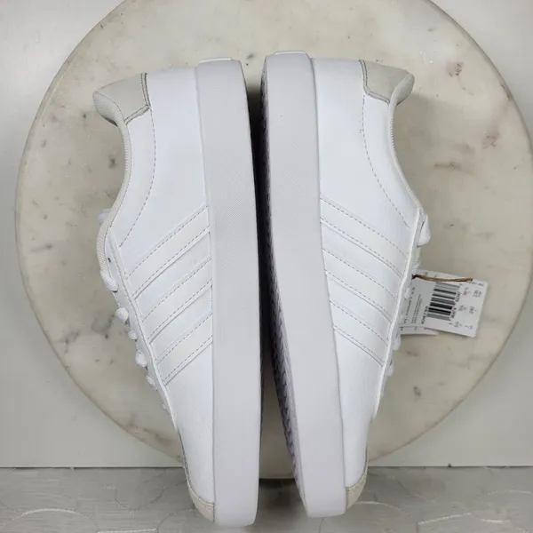 Adidas VL Court 3.0 Skate Sneakers Size 7 White Gold Leather Casual Everyday NEW - Image 11
