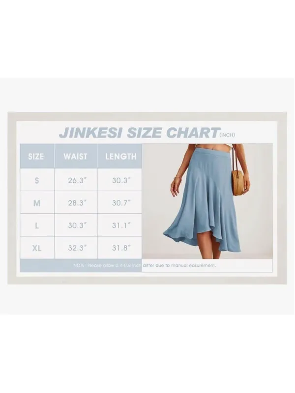NEW Midi Flowy High Waist High Low Midi Skirt XL - Image 4
