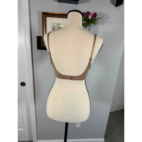Victoria's Secret Plunge Bra 32D Tan Nude Padded Underwire - Image 2
