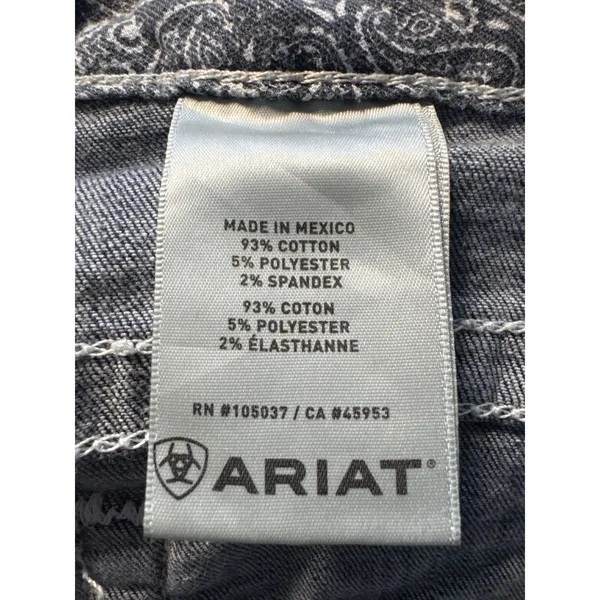 Ariat Real Denim Bootcut Jeans Dark Wash Contrast Stitch 33R‎ 10017510 - Image 5
