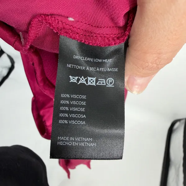 Anthropologie‎ Magenta Pink Satin Wide Leg Pants Medium NWT Silky - Image 4