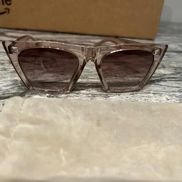 Stylish Transparent Sunglasses Brown - Image 6