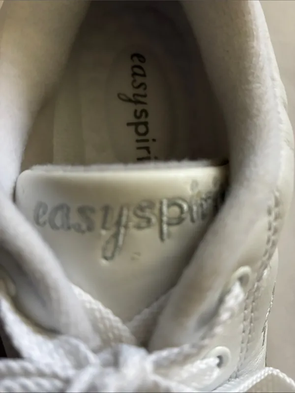 Easy Spirit Women's White Leather Lace-Up Sneakers - Classic Casual - Image 5