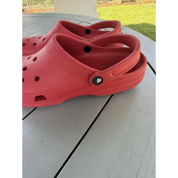 Crocs Classic Clogs Red Slip On Shoes Men 9 Women 11 Unisex Lightweight Comfort - Image 7