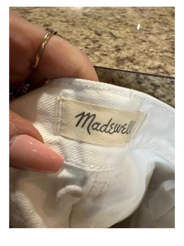 Madewell White Frayed Hem Denim Shorts - Image 9