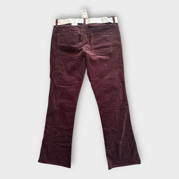 Vintage Y2K Old Navy Low Rise Brown Boot Cut Stretch Velour Pants Size 8 NWT - Image 5
