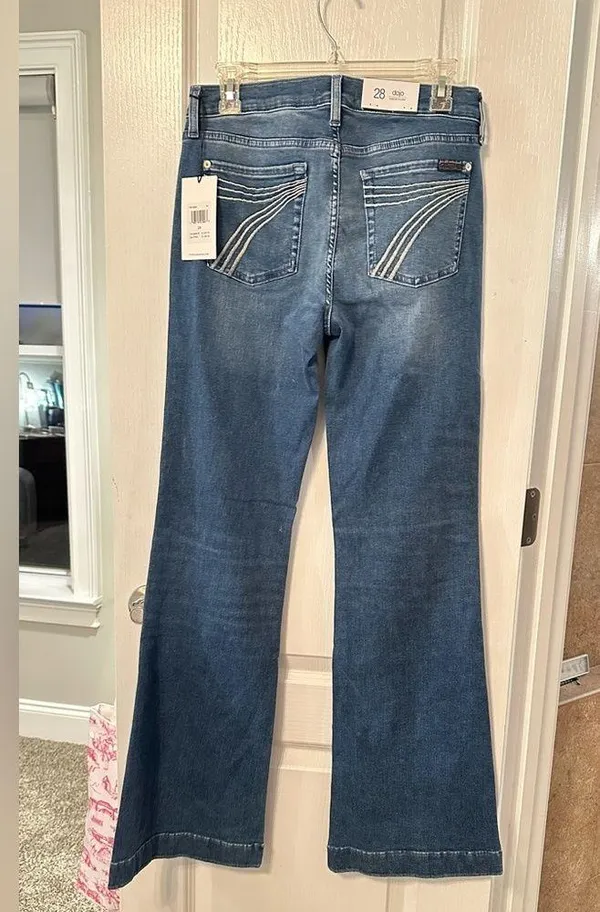 NWT 7 For All Mankind Dojo Tonal Wide Leg Jeans - Image 4