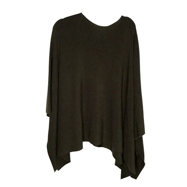 Lululemon Poncho Women OS Olive Green Fair Merino Wool Ribbed Knit‎ Wrap - Image 4