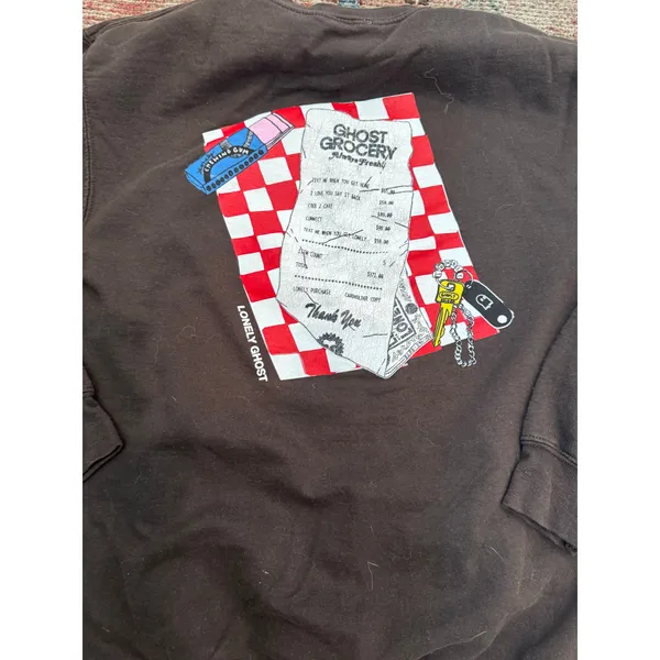 Lonely Ghost "Thank You" Graphic Crewneck Sweatshirt Size Medium - Image 3