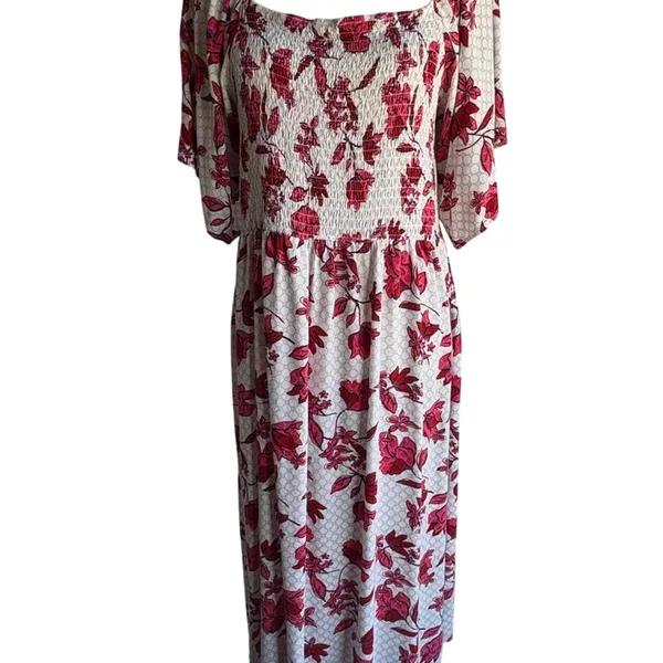 B by Bobeau red floral Maxi Dress - Image 4