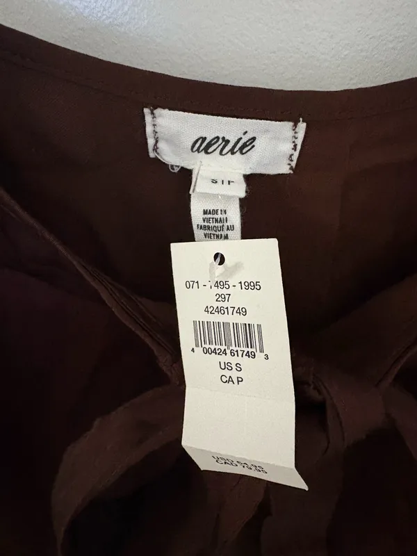 Aerie Satin Midi Brown Dress - Image 7