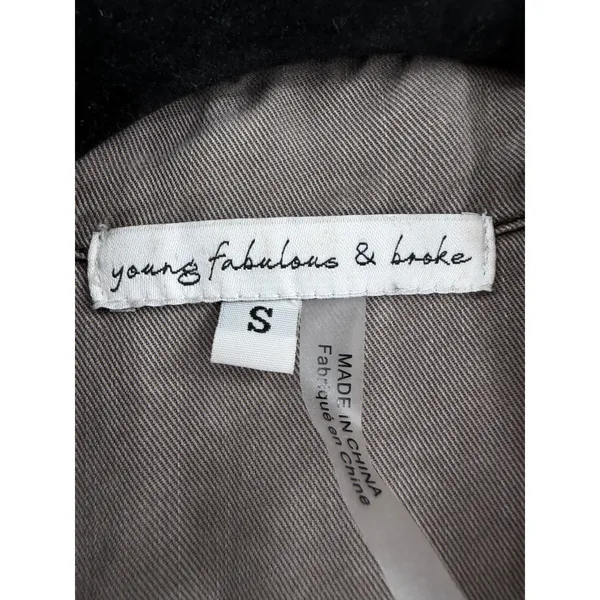 Young Fabulous & Broke Jumpsuit Womens Small Gray Tencel Utility‎ Cargo Gorpcore - Image 2