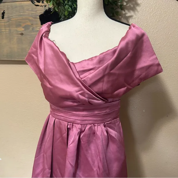 Lulus Always Celebrating Mauve Pink Satin Off-the-Shoulder Mini Dress - Image 4